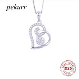 925 Sterling Silver CZ Crystal Clove Flower Heart Necklace For Women