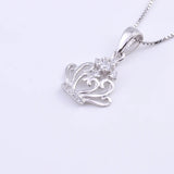 925 Silver CZ Flower Crown Necklace Women Pendants Silver Chain Collar
