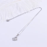 925 Silver CZ Flower Crown Necklace Women Pendants Silver Chain Collar
