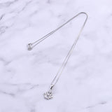 925 Silver CZ Flower Crown Necklace Women Pendants Silver Chain Collar