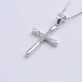 925 Silver Zircon Big Cross Necklace for Women