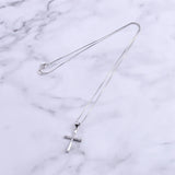 925 Silver Zircon Big Cross Necklace for Women