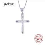 925 Silver Zircon Big Cross Necklace for Women
