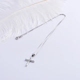 925 Silver Zircon Big Cross Necklace for Women