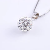 925 Silver Crystal Bead Round Ball Necklace Gems Pendant