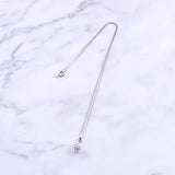 925 Silver Crystal Bead Round Ball Necklace Gems Pendant