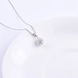 925 Silver Crystal Bead Round Ball Necklace Gems Pendant