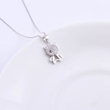 925 Silver Crystal Fairy Necklace Zircon Fairy Pendant