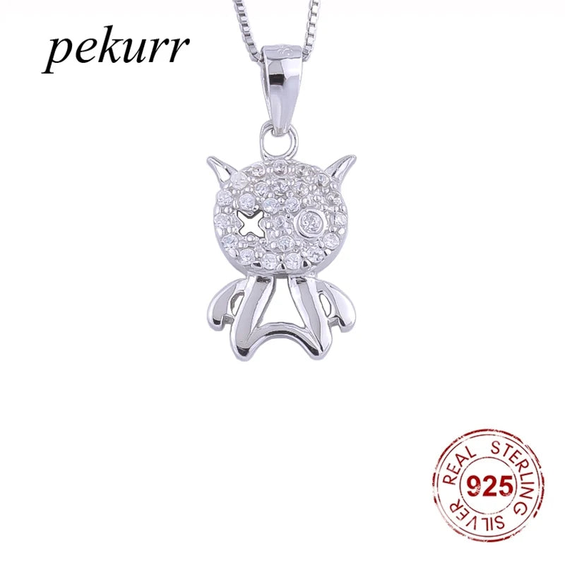 925 Silver Crystal Fairy Necklace Zircon Fairy Pendant