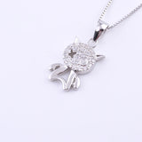 925 Silver Crystal Fairy Necklace Zircon Fairy Pendant