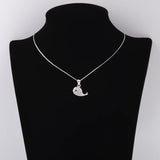 925 Silver Crystal Whale Dolphin Necklace CZ Aquatic Creatures Pendant