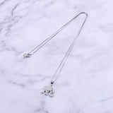 925 Silver Crystal Elephant Necklace Zircon Pendant Choker Jewelry