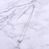 925 Silver Crystal Snowflake Necklace Zircon Choker Christmas Jewelry