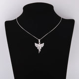 925 Silver Crystal Wing Angel Necklace Zircon Pendant