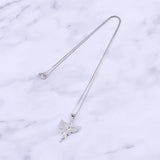 925 Silver Crystal Wing Angel Necklace Zircon Pendant