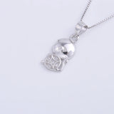 925 Silver Copper Coin Monkey Necklace Zircon Pendant Kids Jewelry Gift