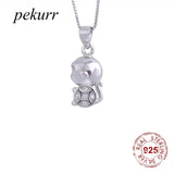 925 Silver Copper Coin Monkey Necklace Zircon Pendant Kids Jewelry Gift