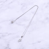 925 Silver Butterfly Bowknot Necklaces Pair Zircon Pendants Mini Jewelry