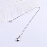 925 Silver Zircon Gem Heart Necklace Snowball Crystal Pendant