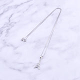 925 Silver Eiffel Tower Necklace Geometry Pendant Long Chain Jewelry Gift