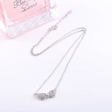 925 Silver Fairy Angel Wing Necklace Zircon Butterfly Pendant Gift