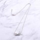 925 Silver Fairy Angel Wing Necklace Zircon Butterfly Pendant Gift