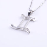 925 Silver Gemini Zircon Horoscope Necklace Constellation Pendant