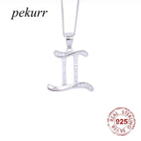 925 Silver Gemini Zircon Horoscope Necklace Constellation Pendant