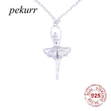 925 Silver Ballerina Ballet Dancer Necklace Pendant for Women