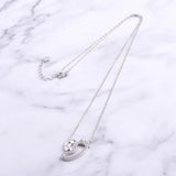925 Silver Baby Footprint Necklaces for Mother Child