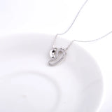 925 Silver Baby Footprint Necklaces for Mother Child
