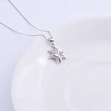 925 Silver CZ Star Couple Necklaces Irregular Starfish Pendants