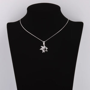 925 Silver CZ Star Couple Necklaces Irregular Starfish Pendants