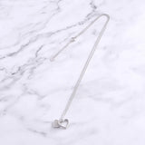 925 Silver Heart Zircon Couple Necklaces Women Pendants Jewelry Gift