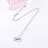 925 Silver Heart Zircon Couple Necklaces Women Pendants Jewelry Gift