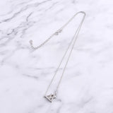 925 Silver Hollow Triangle Necklaces For Women Pendant Jewelry