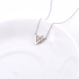925 Silver Hollow Triangle Necklaces For Women Pendant Jewelry