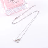 925 Silver Hollow Triangle Necklaces For Women Pendant Jewelry
