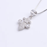 925 Silver Gothic Zircon Cross Pendant Anchor Necklace for Women