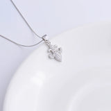 925 Silver Gothic Zircon Cross Pendant Anchor Necklace for Women