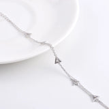 925 Sterling Silver Zircon Triangle Wrist Bracelet For Women