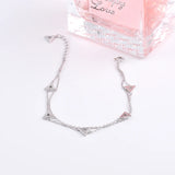 925 Sterling Silver Zircon Triangle Wrist Bracelet For Women