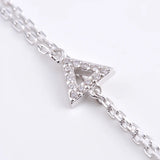925 Sterling Silver Zircon Triangle Wrist Bracelet For Women