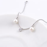 925 Silver Round Pearl Bracelet for Women
