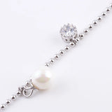 925 Silver Round Pearl Bracelet for Women