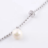 925 Silver Mini Round Wheel Pearl Wrist Bracelet Silver Beads Chains