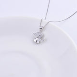 925 Silver Zircon Baby Elephant Necklace Women Animal Pendant Choker