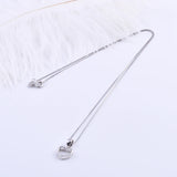 925 Silver Hollow Zircon Heart Necklace For Women