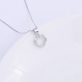 925 Silver Hollow Zircon Heart Necklace For Women
