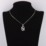 925 Silver Sparrow Fly Bird Necklace Zircon Hoop Pendants Jewelry